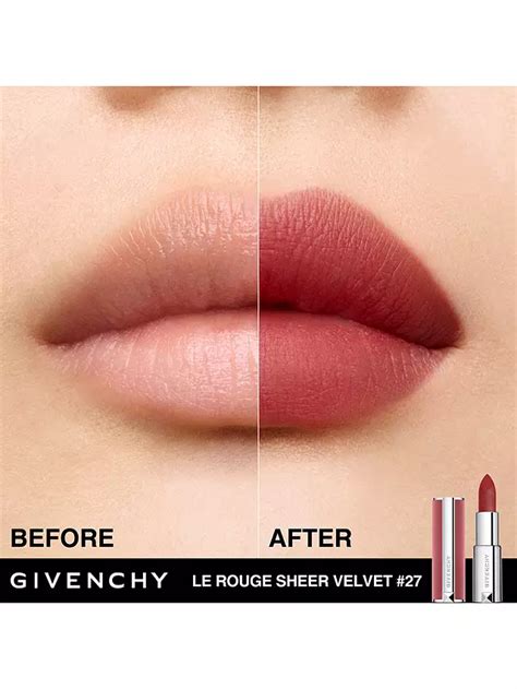 givenchy lipstick in 27 rouge.